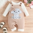 thumbnail image 2 of UAYOTSE Baby Girl Fall Clothes Crochet Flower Long Sleeve Linen Smocked Tops Wige Leg Long Pants Toddler Crochet Outfit(12-18 Months,P86-Beige), 2 of 9