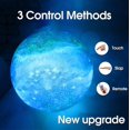 thumbnail image 2 of Iluminación de lámpara de luna de galaxia 3D: luz nocturna de luna de galaxia para niños con 16 colores LED, bola de estrella de plástico táctil y control remoto, 2 of 5