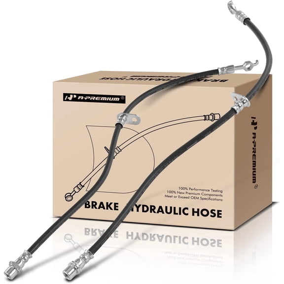 A-Premium Front Driver and Passenger Brake Hydraulic Hoses Compatible with Select Toyota and Pontiac Models - Matrix 2003-2008, Vibe 2003-2008, L4 1.8L(Pack of 2)