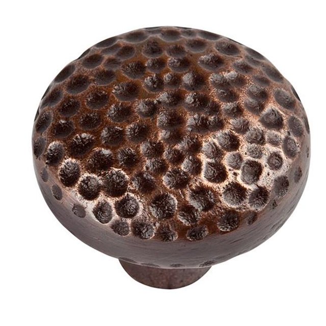 The Copper Factory Solid Cast Copper Large Round Knob in Antique Finish - CF102AN