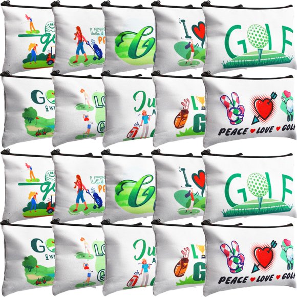Bolsa de maquillaje Eccliy Golf, bolsa de cosméticos de lona, 20 unidades, para mujer