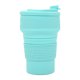 thumbnail image 4 of Paquete de 2 tazas de café plegables para viajes, tazas plegables de silicona reutilizables de 12 oz con tapa para acampar, 4 of 5