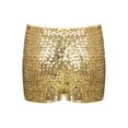 thumbnail image 2 of DPOIS Kids Boys Girls Sparkle Sequins Jazz Hip Hop Dance Shorts Yellow 4-6, 2 of 6