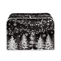 Renewold Toaster Cover 2 Slice Durable Notes Xmas Trees Wide Slot Bread Maker Cover for Kitchen Appliance Christmas Decoration Easy to Clean Oven Protector Covers