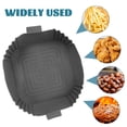 thumbnail image 4 of KAKOWELY Doublure pour Friteuse à air Chaud Résistant à la Chaleur en Silicone Réutilisable Tapis de Cuisson pour Friteuse à air 9.45"X7.68"X1.97 Pouces, 4 of 4