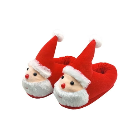 

Rockomi Women Lightweight House Shoes Casual Fuzzy Winter Warm Slipper Bedroom Indoor Non-Slip Cozy Home Shoe Red Santa Claus 6.5-7