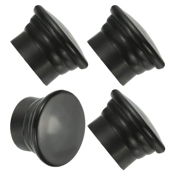 Uxcell Curtain Rod Ends, 4Pcs Plastic Drapery Rail Pole Head Cap for Home Office Window Decorative Curtain, Black