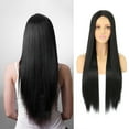 thumbnail image 2 of Wig with Bangs, Wigs for Women, Front Lace Wig Female Wigs Long Straight Chemical Fiber Wig, 2 of 5