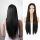 thumbnail image 1 of Fiudx Peluca de Cabello Liso de Fibra Resistente a Altas Temperaturas, Encaje Frontal Artesanal, Estilo Elegante para Fiestas y Uso Diario, Accesorios de Moda para Mujer, Champú de Fácil Cuidado., 1 of 7