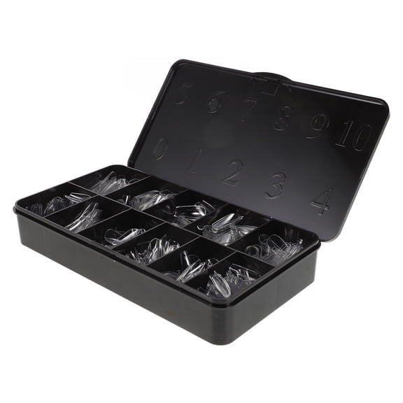 ELAYARD 500Pcs Transparent False Nail Tips Full Cover Coffin Nails for Professional Manicure