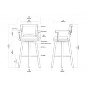 Boraam Broadmoor 35in. High Back Swivel Wood Kitchen Bar Stool with Arms, Cappuccino Finish