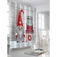thumbnail image 3 of Christmas Gnomes Shower Curtain Set, Waterproof Shower Curtains for Bathroom, Grey Wooden Vintage Snowflake Washable Fabric Cloth Bath Curtain for Bathtub Decoration with Hooks 66x72 Inches, 3 of 6