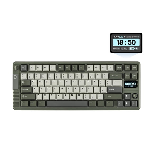 EPOMAKER RT85 Wireless Mechanical Keyboard with Joystick & DIY Screen, 8000mAh, BT/USB/2.4Ghz, Gasket, 5-Layer Paddings, Hot-Swap, PBT Keycap, 75% Ga