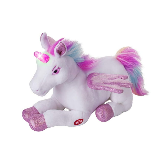 Peluche de Unicornio con Alas Batientes Dazmers Unicornio Musical Rosa con Luces y Sonidos Mágicos