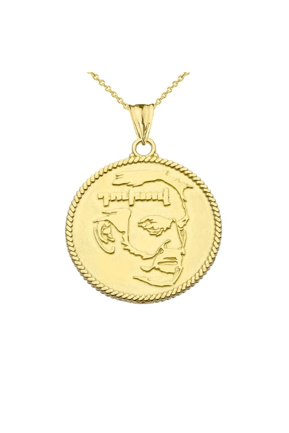 TWO-SIDED DUXOVAND ARMENIAN ETERNITY SYMBOL PENDANT NECKLACE IN YELLOW GOLD :  10K  Pendant with 22" chain
