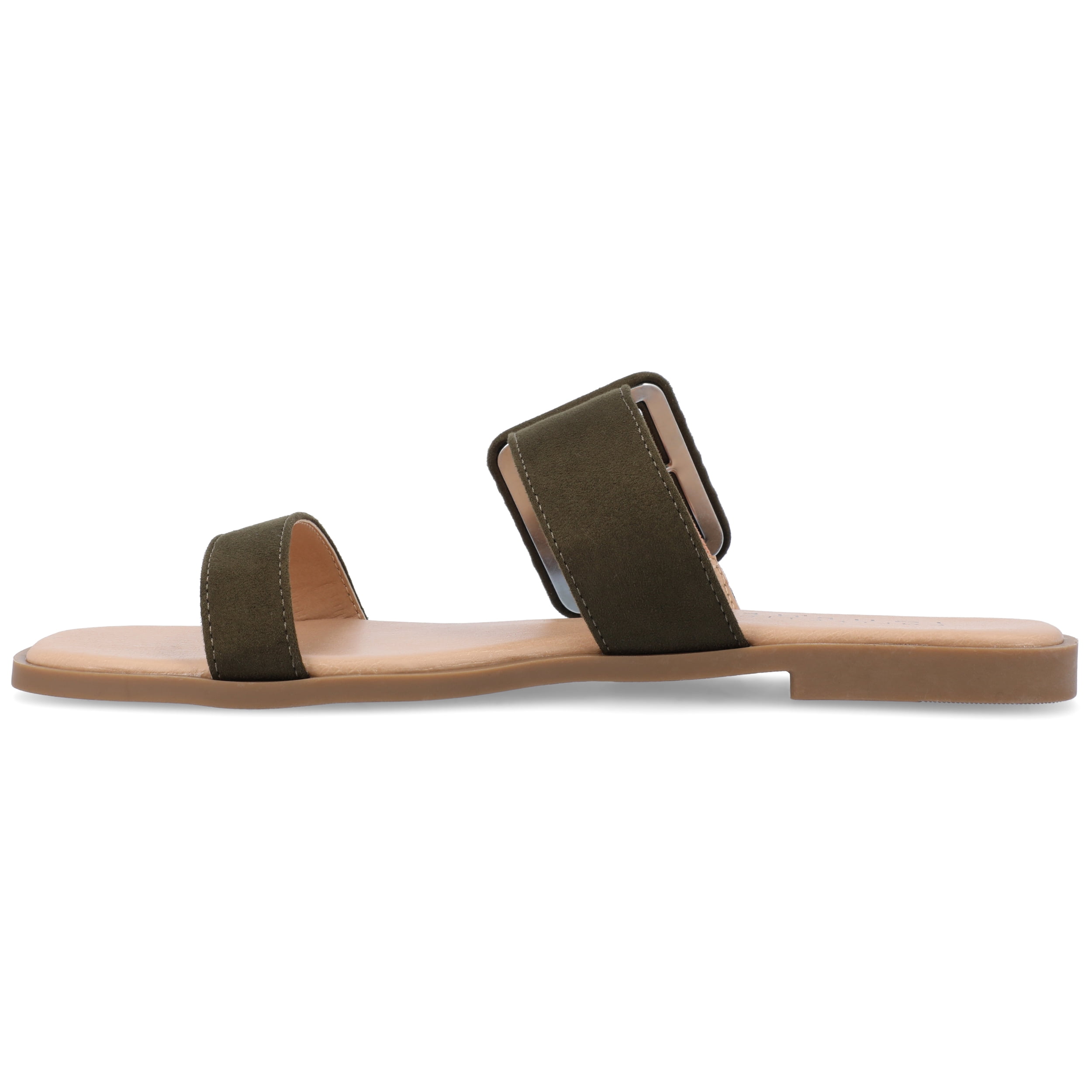 Journee Womens Kerris Multi Strap Slip On Sandals