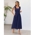 thumbnail image 4 of Merokeety Womens Summer Dresses Square Neck Flowy Casual Sundress Navy l, 4 of 4
