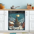 thumbnail image 4 of Christmas Snowy Village Dishwasher Magnet Covers for The Front Magnetic Dishwasher Cover Home Cabinet Decals 20" x 26" Refrigerator Door Home Decor, 4 of 5