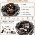 thumbnail image 3 of Sunyuer Vintage Hobo Bag for Women, Large Capacity PU Soft Leather Slouchy Tote Purse Single Shoulder Crossbody Handbag, 3 of 7