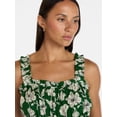 thumbnail image 4 of Time and Tru Women's and Women's Plus Sleeveless Smocked Peasant Midi Dress, Sizes XS-4X, 4 of 5