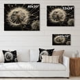 thumbnail image 4 of Designart "White Black Dandelion II" Floral Print on Natural Pine Wood, 4 of 5