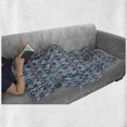 thumbnail image 5 of Boho Soft Flannel Fleece Throw Blanket, Azulejo Style Floral Tile Like Repetitive Ornaments, Cozy Plush for Indoor and Outdoor Use, 60" x 80", Sky Blue Multicolor, by Ambesonne, 5 of 5