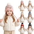 thumbnail image 5 of SRZYMJ Toddler Winter Hat Knit Earflap Beanie Pom Cap for Boys Girls Pom Top, Earflap Coverage, 5 of 7
