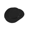 thumbnail image 3 of Spencer Straw Cowboy Hats for Men Women Western Cowgirl Woven Sun Hat Wide Brim Roll Up Fedora Hat for Beach Travel, Black, 3 of 10
