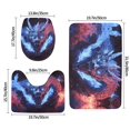 thumbnail image 2 of Bathroom Rugs Sets 3 Piece - Red and Blue Fire Dragon B Absorbent Non Slip Bath Mats, U-Shape Toilet Lid Cover, Contour Mat, Soft Washable Shower Mats Bath Rug Mat for Bathroom Tub Toilet, 2 of 7