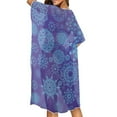 thumbnail image 2 of DISNIMO Mandala Flower Print Women's Swimsuit Cover Up Beach Casual Cardigan Bathing Suit Coverup Summer Loose Half Sleeve Bikini Cover Ups, 2 of 6