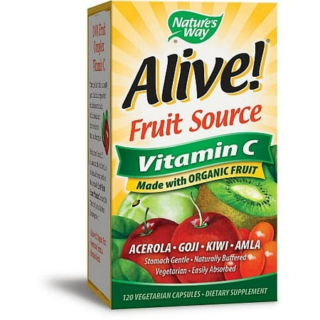 Nature's Way Alive! Fruit Source Vitamin C 120 Vegetarian Capsules