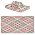 thumbnail image 2 of Pink Green Plaid Bath Towel Set of 3, Highly Absorbent & Soft Bathroom Towels Set Quick Dry Towels Set for Bathroom Spa Beach (1 Bath Towels, 1 Hand Towel, 1 Washcloth), 2 of 7