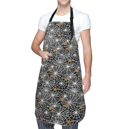 

Kdxio Spider Cobweb Apron with Pockets Adjustable Kitchen Aprons for Men Women Waterproof Aprons for Cooking Drawing Crafting Baking Household Cleaning