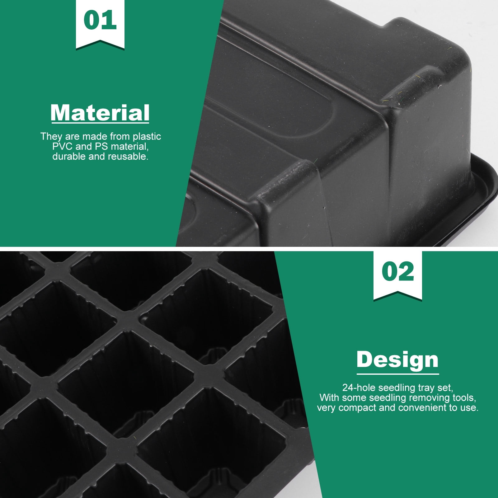 UPOUART 3-Pack Germination Starter Trays for , Assorted Colors Plant Growing Kit, Garden Seed Propagation Box