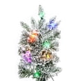 thumbnail image 2 of Vickerman 9' Flocked Utica Fir Slim Artificial Christmas Tree, Multi-Colored LED Lights, 2 of 7