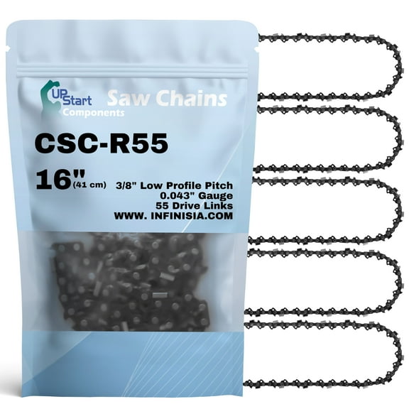 5-Pack 16-Inch Chainsaw Chain Replacement for Stihl 61PMM3 55 - R55 (16", 3/8", .043", 55 Drive Links)