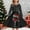 Black, variant on KANG Christmas Princess Dress | Holiday Party Gown with Print & Lacing | Whimsical Pageant & Ball DressBlack160