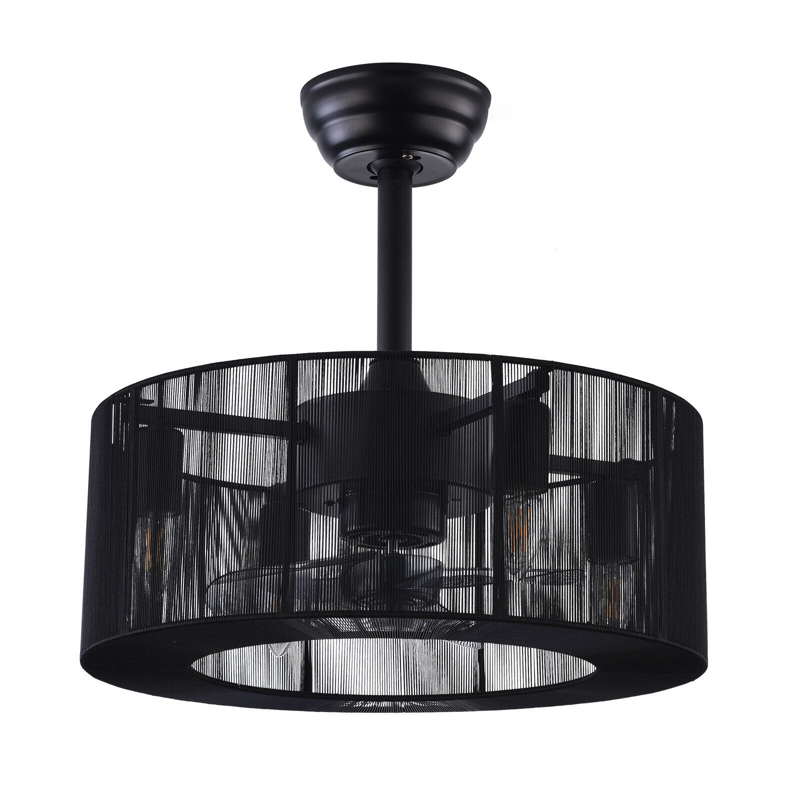 OUKANING 18" 3speed Fan Caged Ceiling Lights Ceiling Fan Lamps W