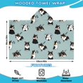 thumbnail image 2 of Black Corgi Hooded Bath Towel，60"x35" for Ages 3 To 12 Kids, Quick Dry Lightweight Soft Microfiber Hood Beach Towel Cover Up for Kids, 2 of 7