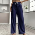 thumbnail image 3 of Drawstring Pants Women Audhol Women's Wide Leg Sweatpants Baggy Pants Fashion Clothing Athletic Joggers with Pockets Womens Lounge Pants Navy XL, 3 of 5