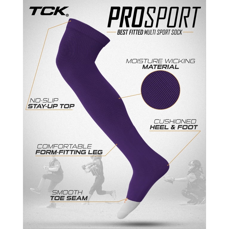 Chaussettes De Baseball/softball TCK Performance – Taille L, Unisexe, Rayées, Mi-mollet, Fabriquées Aux USA