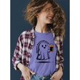 thumbnail image 2 of Hoppy Halloween Beer Ghost Graphic - Women's T-shirt, 2 of 4