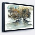 thumbnail image 1 of Designart - Rivière dans les Bois Aquarelle - Impression sur Toile Encadrée, 1 of 4