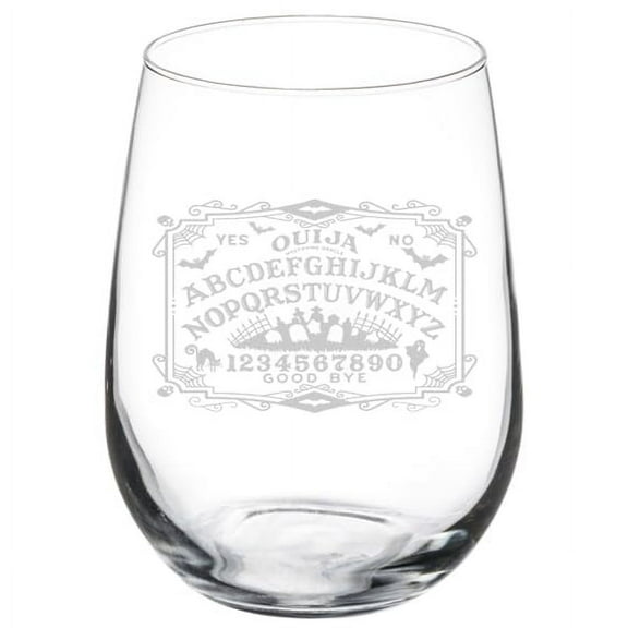 Wine Glass Goblet Gift Ouija Board Halloween (17 oz Stemless)