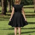 thumbnail image 7 of Mgmyaa Girls Elegant Dresses Kids Summer A-line Ruffle Sleeve Peplum Dress Size 3-14 Years, 7 of 7