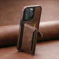 thumbnail image 4 of TECH CIRCLE Practical Case for iPhone 12 Pro & iPhone 12 (6.1") 2020 Phone - PU Leather Protective Lightweight Case with Removable Magnetic Wallet /Stand /Work with MagSafe Device Fearures, Brown, 4 of 8