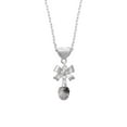thumbnail image 2 of Delight Jewelry Silvertone Black Spider on Web Spinner Silver tone Bow Heart Necklace, 2 of 4
