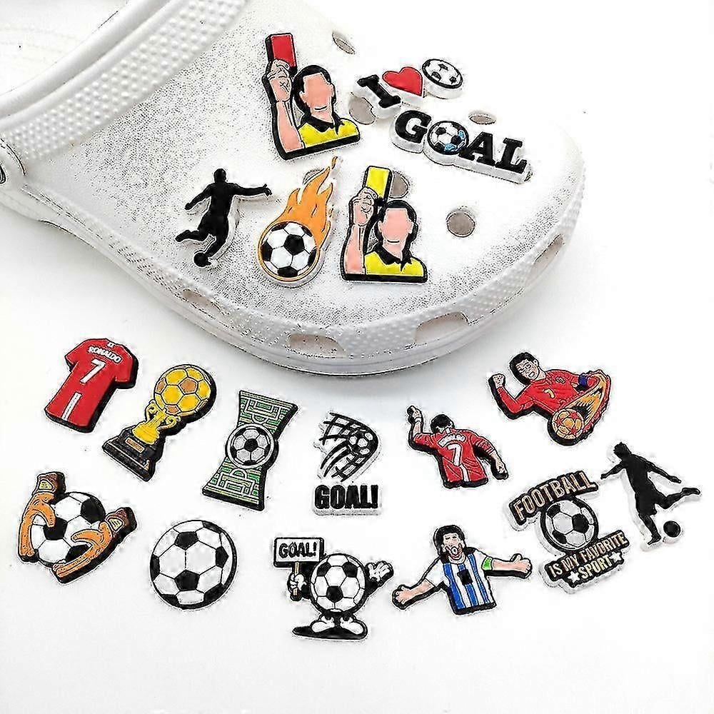 18 Pcs Football Soccer Theme Crocs Shoes Charms Shoe Decorations