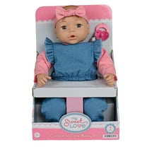 My Sweet Love 18-inch Nurturing Soft Baby Doll with Removable Denim Jumsuit, Doll with Removable Outfit, Cute Headband and Pretend Pacifier,  Gray Eyes