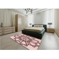 thumbnail image 5 of Ahgly Company Machine Washable Indoor Square Transitional Light Rose Pink Area Rugs, 5' Square, 5 of 7